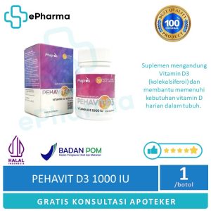 Pehavit D3 1000 IU | Suplemen Vitamin D3 Untuk Kesehatan Tulang dan Meningkatkan Daya Tahan Tubuh
